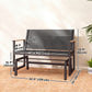Outdoor Glider Bench for 2 Person, Patio Glider Loveseat with Thick Cushions for Garden Balcony Porch, Cream White