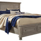 Lettner - Queen Panel Storage Bed - Light Gray