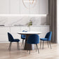 Velvet Mid-Back Dining Chairs Set of 4 - Dark Blue