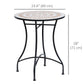 23.5" Mosaic Round Patio Table, Metal Side Bistro Coffee Table, Outdoor Furniture, Ceramic Tabletop for Garden Lawn