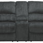 Draycoll - Slate - Dbl Reclining Loveseat W/Console - Fabric