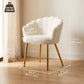 Petal-Back Accent Chair with Metal Legs - Cream