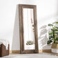 59" x 23.5" Full Length Mirror, Farmhouse Wall Mount and Leaner Floor Mirror, Vertical and Horizontal for Bedroom, Dark Brown