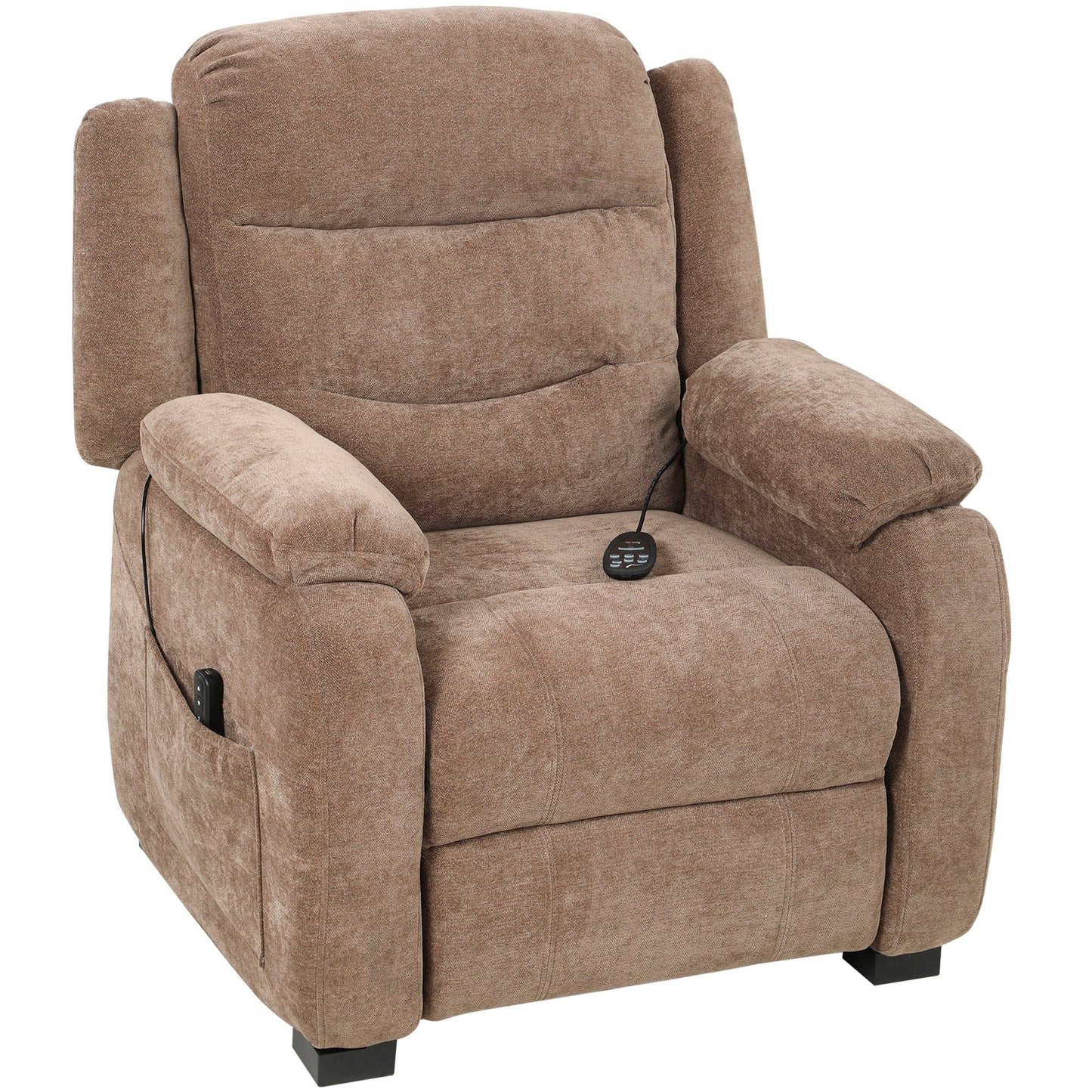 Power Massage Recliner with 2 Memory Positions - Brown