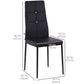 Set of 4 Tufted High-Back Dining Chairs - Black