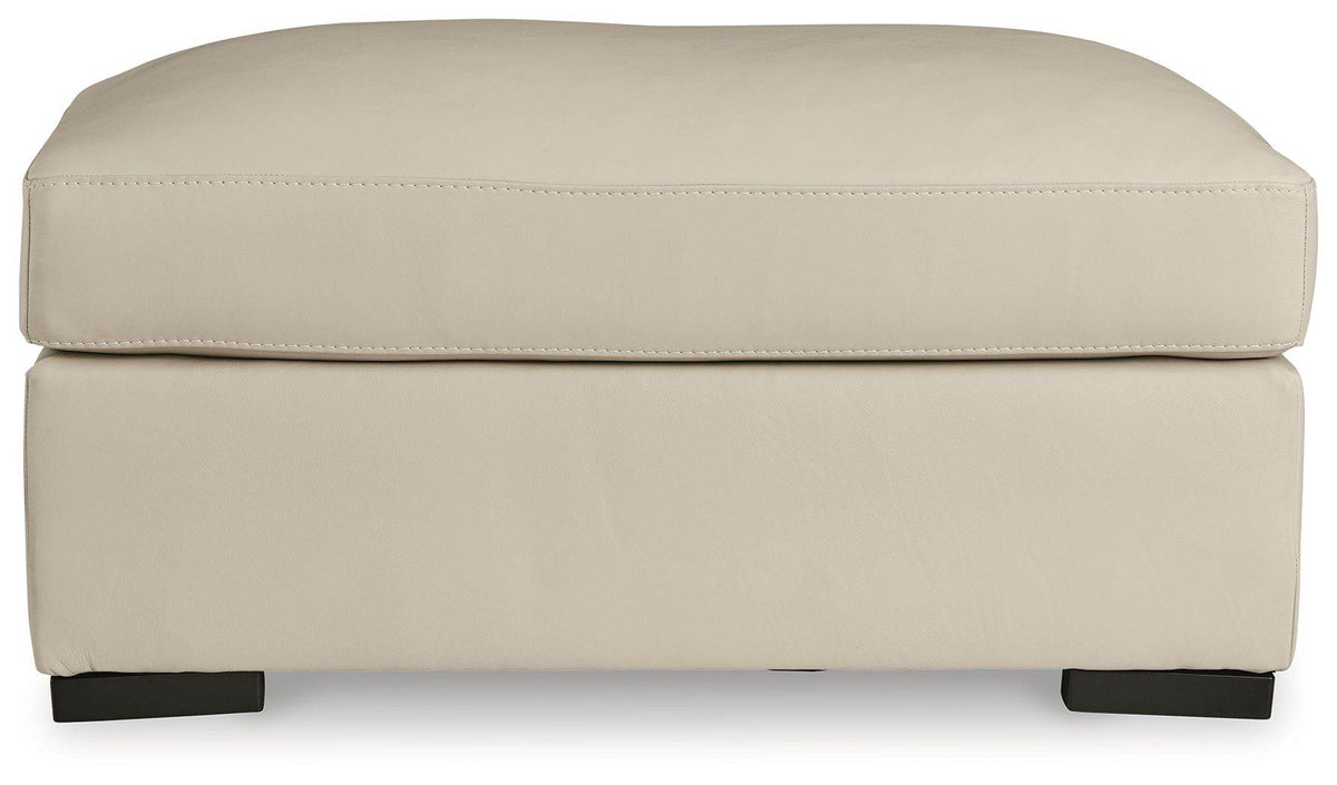 Treasure Trove - Almond - Ottoman - Leather Match - Forward Furniture