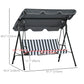 3-Seater Outdoor Porch Swing with Adjustable Canopy, Patio Swing Chair for Garden, Poolside, Backyard, Grey and White