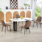 Retro Dining Table Chairs Set of 4, PU Leather Upholstered Kitchen Table Chairs for Living Room, Bedroom