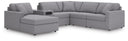 6 Pc. Sectional With Audio System, Laf Corner Chaise And Raf Corner Chair