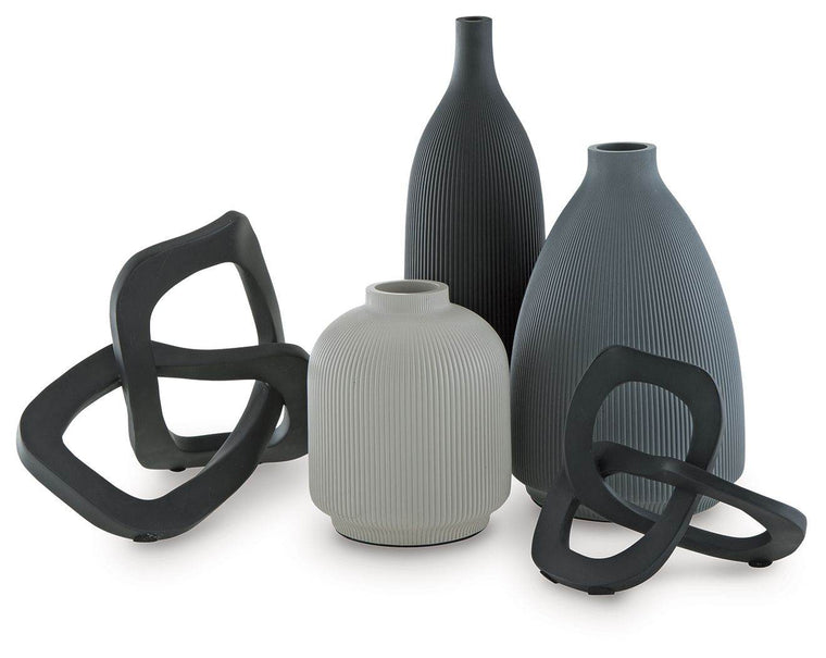 Leithick - Black / Tan / Gray - Accessory Set (Set of 5) - Forward Furniture