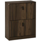 Shoe Storage Cabinet Organizer for 12 Pairs of Shoes with 2 Flip Drawers and Adjustable Shelves, Walnut