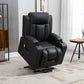 Power Lift Recliner Chair for Elderly, PU Leather Electric Recliner Chair with Footrest, Remote Control, Side Pockets and Cup Holders for Living Room, Black