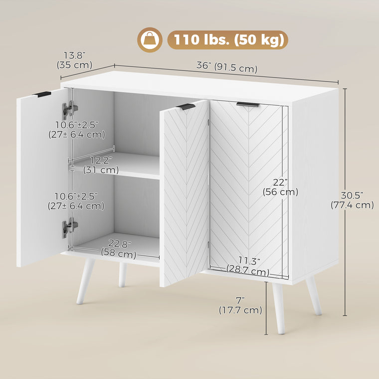 Sideboard Buffet Cabinet with 3 Doors