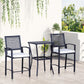 3 Pieces Outdoor Wicker Bar Set, Classic Bistro Bar Set Garden Rattan Style Patio Bar Table & High Chairs w/ Cushions Home Bar Furniture, Cream White