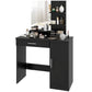 Vanity Desk with Mirror and Drawer - Black