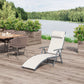 Heavy-duty Adjustable Folding Reclining Chair Outdoor Sun Lounger Patio Chaise Lounge Garden Beach Gravity Lounge with Pillow, 7 Adjustable Backrest Positions, Cream