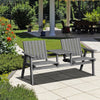 2-Seater Outdoor Bench with Middle Table, Wooden Garden Bench with Parasol Hole, Patio Loveseat for Yard, Porch, Grey