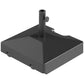 Plastic Square Patio Umbrella Base with Wheels Handle, Heavy Duty Outdoor Umbrella Stand Base, Filled Up to 73lb with Stand or 57lb with Water for Garden, Poolside, Black