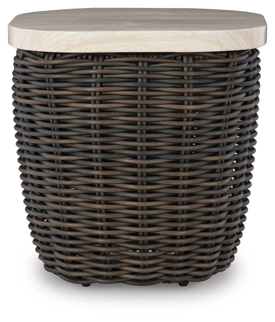 Kimora - Beige / Dark Brown - Square End Table - Forward Furniture