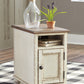 Realyn - Chair Side End Table - AC / USB - White / Brown