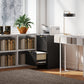 Lockable Filing Cabinet with 2 Fluted Drawers, File Cabinet with Adjustable Hanging Rails for A4 Letter Files, Black