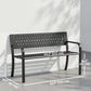 Outdoor Bench with Floral Backrest 2 Seater Garden Bench with Armrests for Yard Park Balcony Black