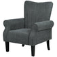 Fabric Accent Chair with Wood Legs - Dark Grey