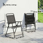 Folding Garden Chairs, Garden Dining Chairs with Plastic Slatted Seat Back, Armrests, Steel Frame, Set of 4, Black