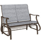 Garden Double Gliding Chair, Patio Glider Armchair for Outdoor, Backyard Mesh Seat and Backrest, Steel Frame, Dark Grey