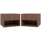 Floating Nightstand Set of 2 with Drawer - Brown