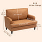 Modern Accent Chair, Leathaire Armchair with Turned Legs and Wide Seat, Comfy Chair for Living Room, Brown
