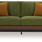 Horizon Hall - Loveseat With Cushion - Brown / Green