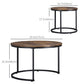 29" Round Nesting Coffee Tables Set of 2 - Rustic Brown