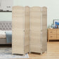 6 Ft Tall Folding Room Divider, 4 Panel Portable Privacy Screen, Hand-Woven Partition Wall Divider, Light Oak