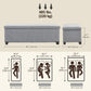 44" Corduroy Storage Ottoman Bench - Light Grey
