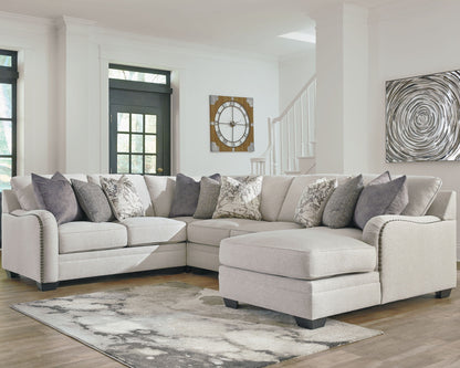 Dellara - Right Arm Facing Corner Chaise 4 Pc Sectional - Chalk
