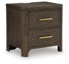 Radkin - Two Drawer Night Stand - Burnished Brown