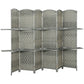 6 FT Privacy Screen, 6 Panel Room Divider with Shelves for Living Room Bedroom Home Office, Grey