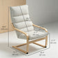 Birch Wood Fabric Accent Armchair - Cream White