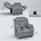 Power Massage Recliner with 2 Memory Positions - Grey