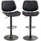 Bar Stools Set of 2, Swivel Counter Height Barstools with Back, Adjustable Height, Black