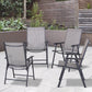 4-Piece Folding Chair Set for Relaxing on Patio Balcony Garden, Comfortable Outdoor Furniture with Armrests, Grey