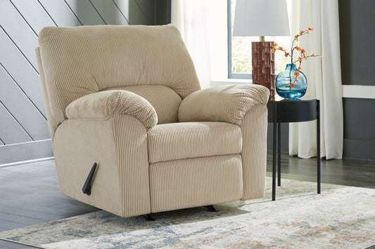 SimpleJoy - Rocker Recliner - Fabric - Sand