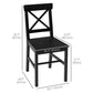 Wooden Dining Chairs Set of 4, Kitchen Chairs with Cross Back, Solid Structure for Living Room and Dining Room, Black