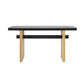 Farmhouse Wood Console Table with Premium Materials, Narrow Entryway Table with Easy Assembly, 59.5'' L x 16'' W x 31.5'' H, Black+Brown