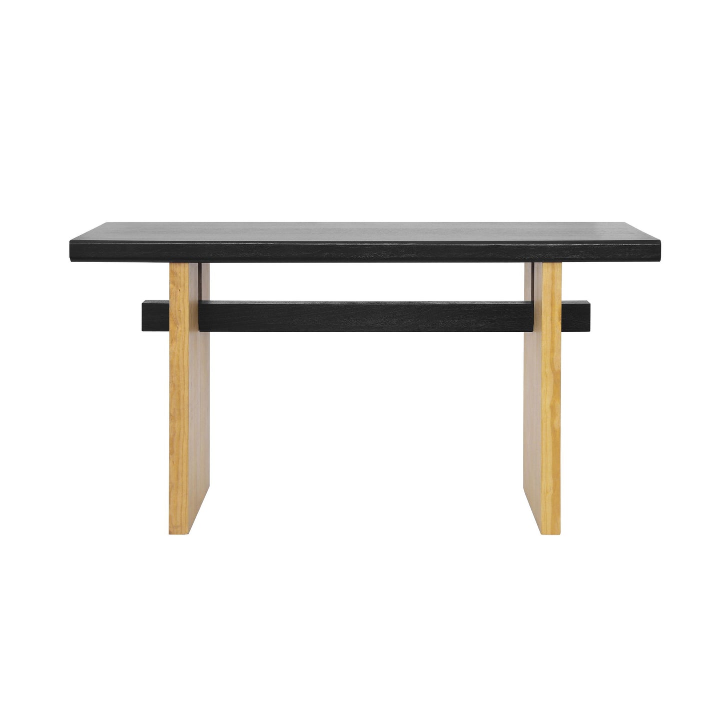 Farmhouse Wood Console Table with Premium Materials, Narrow Entryway Table with Easy Assembly, 59.5'' L x 16'' W x 31.5'' H, Black+Brown