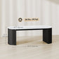 Marble-Effect Coffee Table with Round Corners - Black