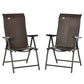 2PCs Outdoor Wicker Folding Chairs with Adjustable Backrest, Brown