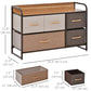 5-Bin Dresser Storage Tower Cabinet Organizer Unit, Easy Pull Fabric Bins with Metal Frame for Bedroom