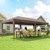 10' x 20' Outdoor Pop Up Canopy Tent Party Tent Instant Shelter W/ Carrying Bag, Coffee